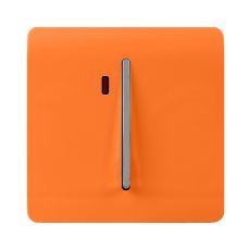 Trendi, Artistic Modern 20 Amp Neon Insert Double Pole Switch Orange Finish, BRITISH MADE, (25mm Back Box Required), 5yrs Warranty