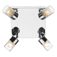 Artemis 4 Light G9 Polished Chrome Bathroom IP44 Flush Ceiling Light With Clear And Frosted Glass Adjustable Shades