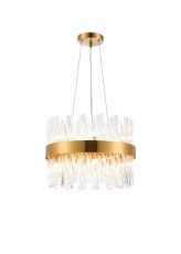 Asner 40cm 10 Light G9, Pendant Round, Brass / Clear