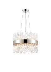 Asner 40cm 10 Light G9, Pendant Round, Polished Nickel / Clear