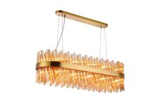 Asner 1.5m 36 Light G9, Pendant Oblong, Brass / Amber Item Weight: 33.98kg