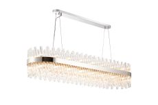 Asner 1.5m 36 Light G9, Pendant Oblong, Polished Nickel / Clear Item Weight: 33.98kg