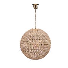 Ava Pendant 9 Light G9 French Gold/Crystal