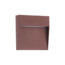 Baker Wall Lamp Small Square, 3W LED, 3000K, 210lm, IP54, Rust Brown, 3yrs Warranty