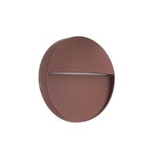 Baker Wall Lamp Small Round, 3W LED, 3000K, 210lm, IP54, Rust Brown, 3yrs Warranty