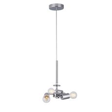 Baymont Polished Chrome 3m 3 Light E27 Universal Single Pendant, Suitable For A Vast Selection Of Shades