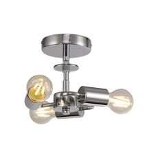 Baymont Polished Chrome 3 Light E27 Universal Drop Flush Ceiling Fixture, Suitable For A Vast Selection Of Shades
