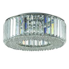 Campiello 5 Light G9 Flush Crystal Ceiling Light In Polished Chrome