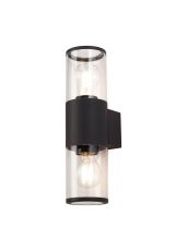 Bizet Wall Lamp 2 x E27, IP54, Anthracite/Clear, 2yrs Warranty