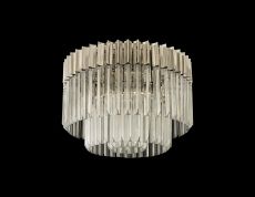 Brewer 60cm Ceiling Round 7 Light E14, Polished Nickel/Clear Sculpted Glass,Item Weight: 15kg