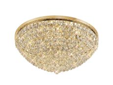 Brisa Flush Ceiling, 15 Light E14, French Gold/Crystal Item Weight: 35.4kg