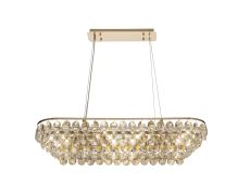 Brisa Linear Pendant, 8 Light E14, French Gold/Crystal Item Weight: 15.7kg