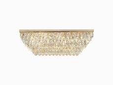 Brisa Linear Flush Ceiling, 11 Light E14, French Gold/Crystal Item Weight: 21.8kg