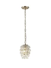 Brisa Pendant 5 Layer, 1 Light E27, French Gold/Crystal
