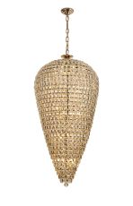 Brisa Tall Acorn Pendant, 30 Light E14, French Gold/Crystal, Item Weight: 84.10kg