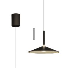 Calice 32cm Rise And Fall Pendant, 9W LED, 3000K, 800lm, Black/White, 3yrs Warranty