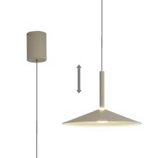 Calice 32cm Rise And Fall Pendant, 9W LED, 3000K, 800lm, Grey/White, 3yrs Warranty
