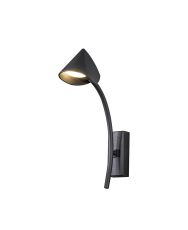 Capuccina 1 Light Wall Lamp, 6W LED, 3000K, 530lm, Black, 3yrs Warranty