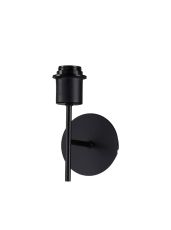 Carlton 1 Light Switched Wall Lamp Without Shade, E27 Satin Black