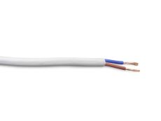 Cavo 1m White PVC 2 Core 0.75mm Cable VDE Approved (qty ordered will be supplied as one continuous length)