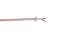 Cavo 1m Pink Braided 2 Core 0.75mm Cable VDE Approved (qty ordered will be supplied as one continuous length)
