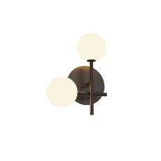 Cellar Left Wall Lamp 2 Light, Replaceable 5W LEDs, 4000K, Black