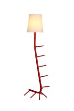 Centipede Floor Lamp With Shade, 1 x E27, Red / White