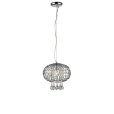 Chelsie Medium Pendant 1 Light E14 Polished Chrome/Clear Beaded Glass