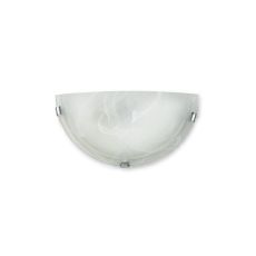 Chester 1 Light E27 Flush Wall Lamp, Polished Chrome With Frosted Alabaster Glass