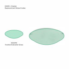 Clester Replacement Large Frosted Alabaster Glass For D0390, D0393