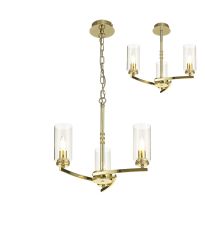 Cindy Pendant/Semi Flush, 3 x E14, Polished Gold