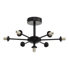 Cohen 7 Light G9 Matt Black Semi Flush Fitting (Frame Only)