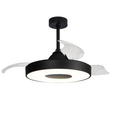 Coin Air 60W LED Dimmable Ceiling Light With Built-In 30W DC Reversible Fan, Remote & APP Control, Black, 3300lm, 5yrs Warranty
