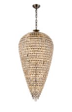 Brisa Tall Acorn Pendant, 30 Light E14, Antique Brass/Crystal, Item Weight: 84.10kg