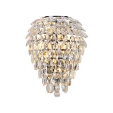 Brisa Tall Wall Lamp, 4 Light E14, Polished Chrome/Crystal