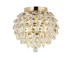 Brisa IP Ceiling, 5 Light G9, IP44, French Gold/Crystal