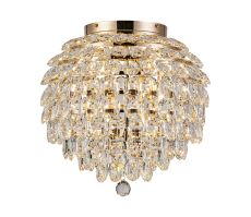 Brisa IP Ceiling, 8 Light G9, IP44, French Gold/Crystal