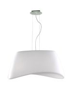 Cool Pendant 2 Light E27 Oval Outdoor IP44, Matt White/Opal White