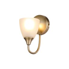 Cooper Wall Lamp 1 Light E14 Antique Brass/Opal Glass
