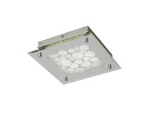 Coral Flush 25cm Square 15.5W LED 4000K Chrome / Crystal Sand, 620lm, 3yrs Warranty