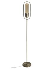 Corston Floor Lamp, 1 x 7W LED, 4000K, 790lm, Antique Brass/Amber, 3yrs Warranty