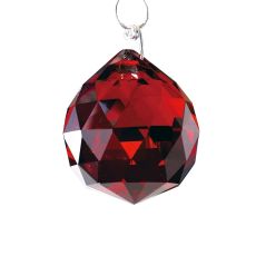 Crystal Sphere Red 30mm, No Ring Or Pin Included, No Ring Or Pin Included