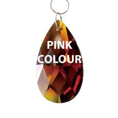 Crystal Pendalogue Pink 38mm, No Ring Or Pin Included