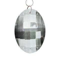 Crystal Oval Multi Faceted Without Ring Clear 63mm