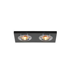Crystal Dual Head Downlight Rectangle Rim Only Black, 2 x IL30800 REQUIRED TO COMPLETE THE ITEM, Cut Out: 144x62mm