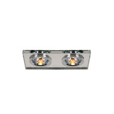Crystal Dual Head Downlight Rectangle Rim Only Clear, 2 x IL30800 REQUIRED TO COMPLETE THE ITEM, Cut Out: 144x62mm