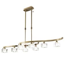 Cuadrax Linear Telescopic Convertible To Semi Flush 8 Light G9, Antique Brass