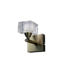 Cuadrax Wall Switched 1 Light G9, Antique Brass