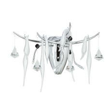 Cygnet Wall Lamp 3 Light G4 Polished Chrome/White Glass/Crystal, NOT LED/CFL Compatible