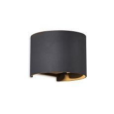 Davos Round Wall Lamp, 2 x 6W LED, 3000K, 1100lm, IP54, Anthracite, 3yrs Warranty